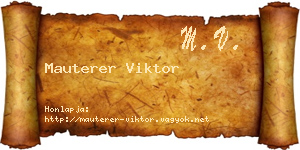 Mauterer Viktor névjegykártya